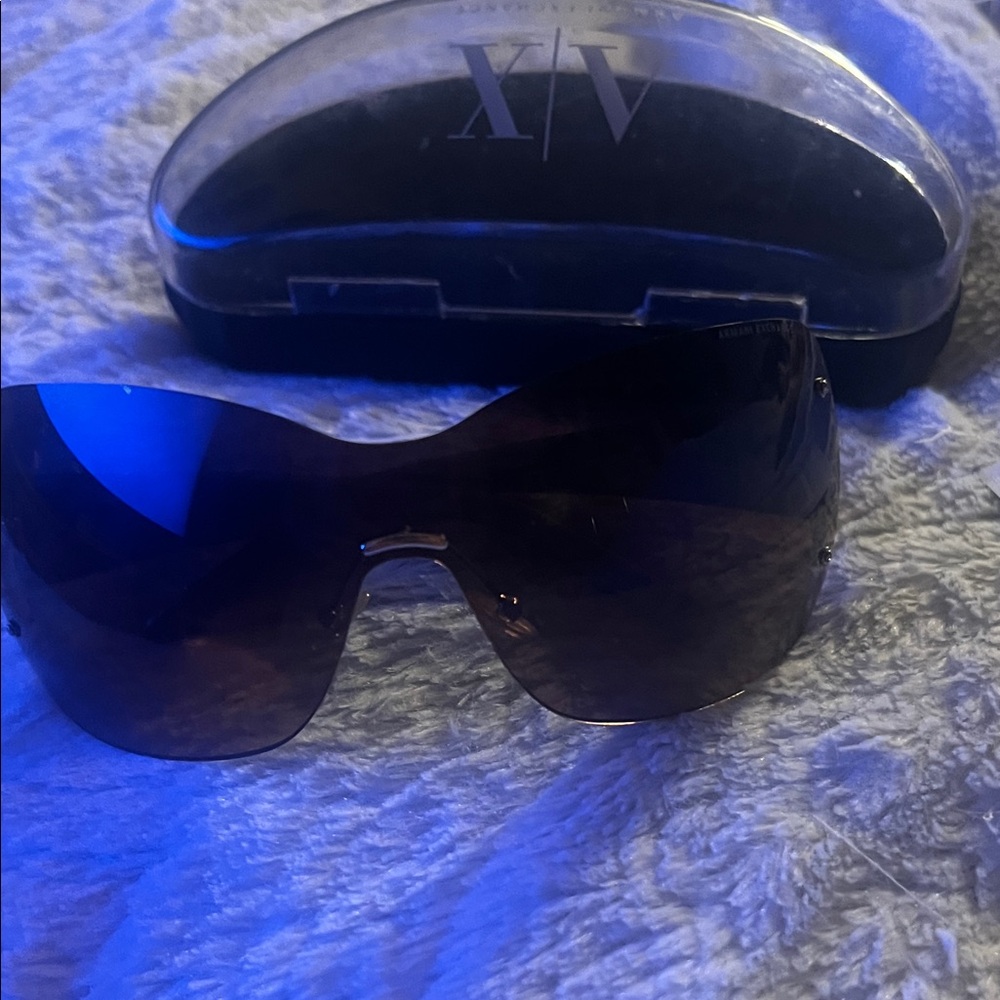 Armani Exchange Black and Silver Sunglasses Case